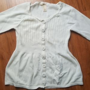 Dkny ivory button down sweater